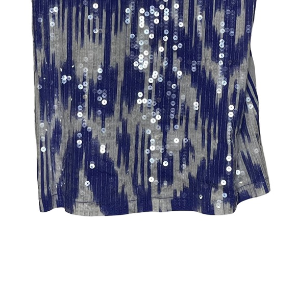 J. Crew Tank Top Size XS Purple White‎ Pattern With Sequin Womens 100% Cotton - Picture 4 of 8